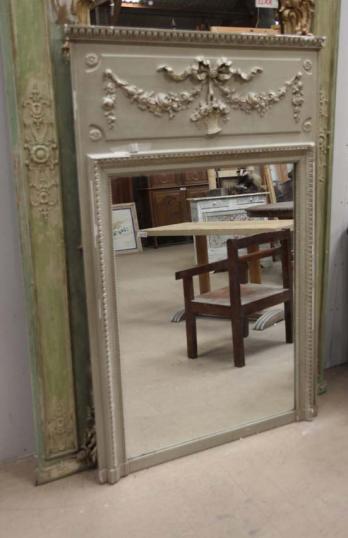 Painted French Trumeau Mirror