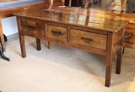 French Provincial Three Drawer Side Table