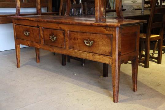 French Cherrywood Three Drawer Side Table