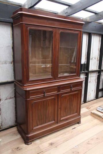 French Glazed Bookcase and Cupboard