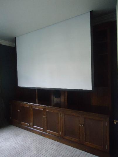 Bookcase Unit with Drop Down Projector Screen