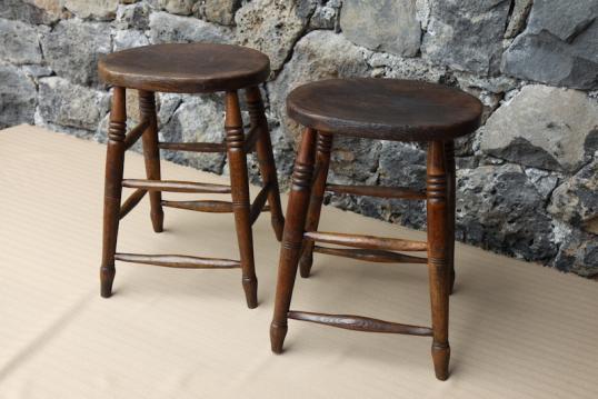 Two Elm Stools