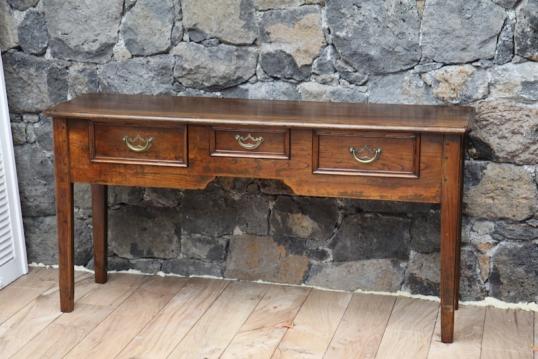 French Chestnut Three Drawer Sidetable