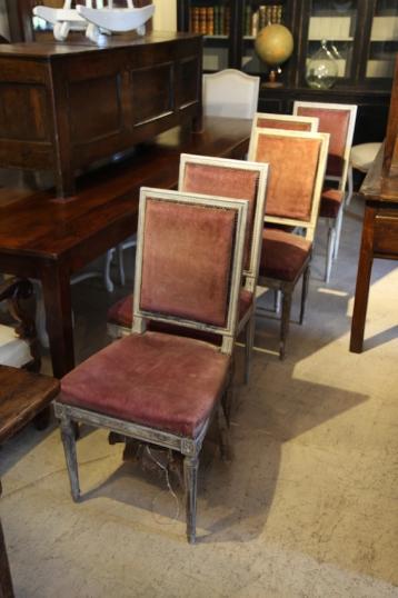 Six Antique French Louis XVI Chairs