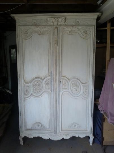 Painted French Oak Armoire