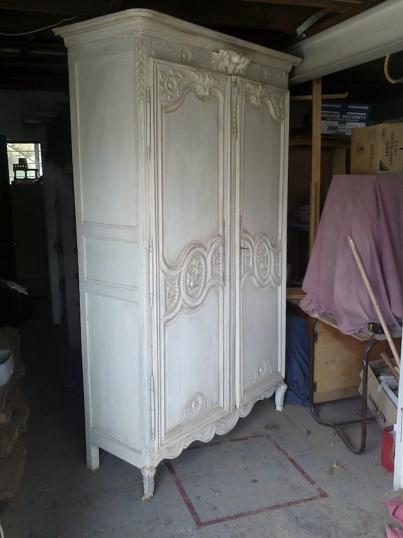 Painted French Oak Armoire