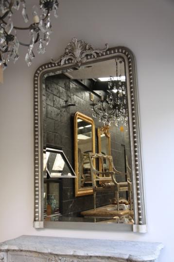 Painted Louis Philippe Egg and Dart Mirror