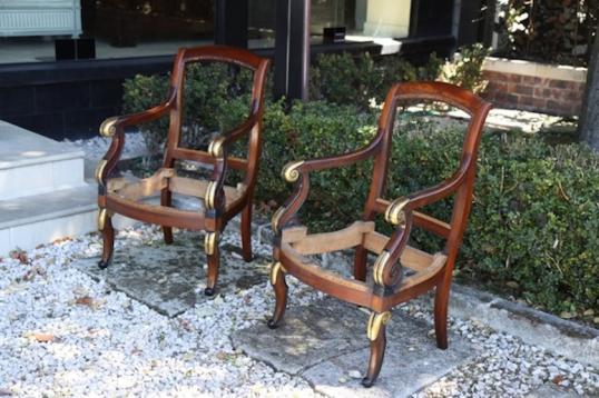 Fantastic Pair of French Empire Chairs