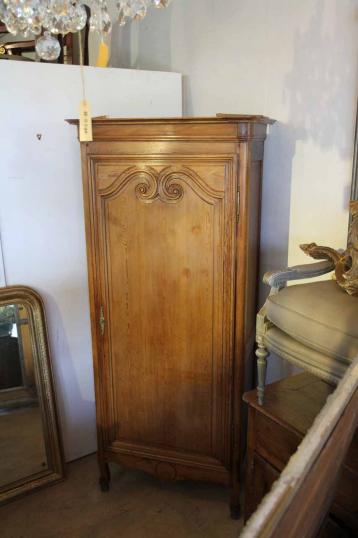 French Single Door Armoire or Bonnetiere