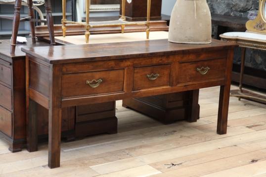 French Three Drawer Cherrywood Sidetable