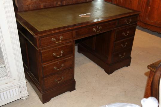 English Oak Pedestal Desk