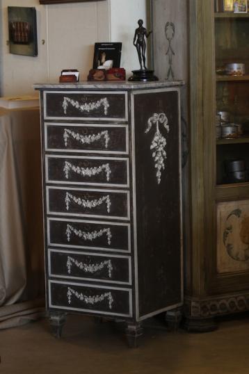 European Painted Chest of Drawers