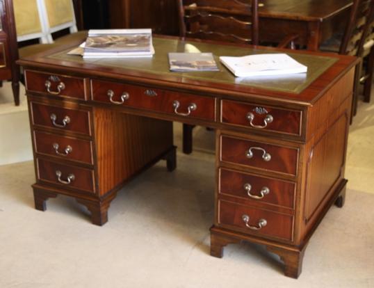 English Mahogany Pedestal Desk