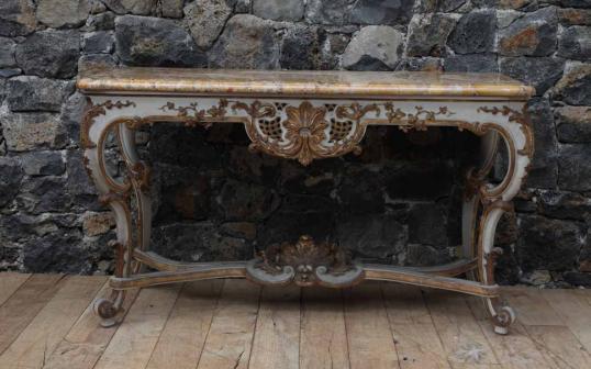 Large French Louis XV Painted Console