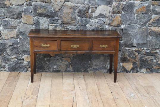 French Chestnut Three Drawer Sidetable