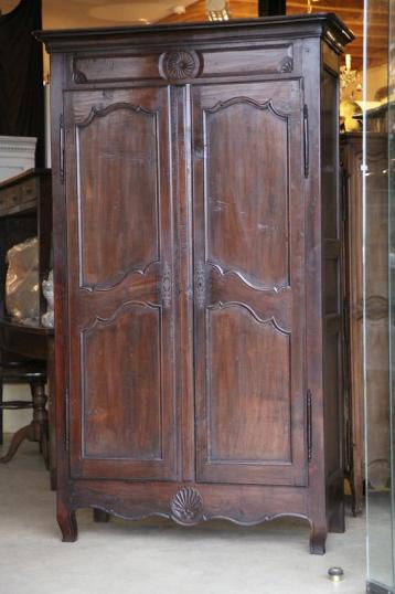 18th Century French Dark Cherrywood Armoire