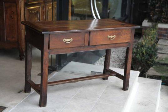 French Chestnut Two Drawer Sidetable