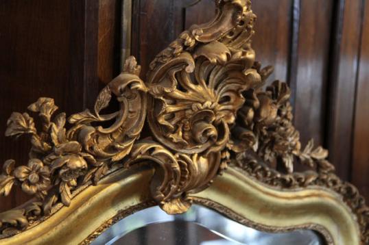 French Rococo Crested Mirror
