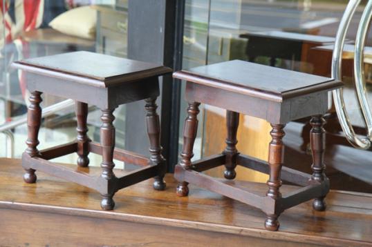 Pair of English Oak Stools