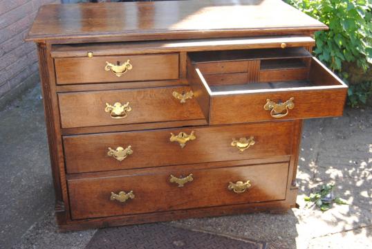 George II Oak Chest with Slide and Drawers