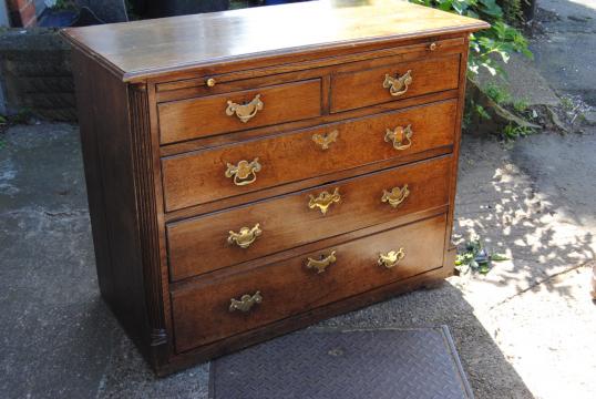 George II Oak Chest with Slide and Drawers