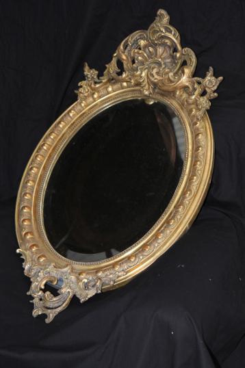 French Antique Oval Mirror