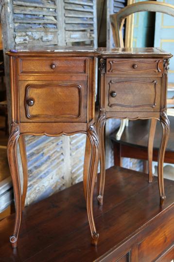 Pair of Antique Walnut Bedsides