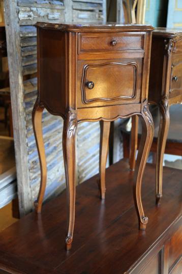 Pair of Antique Walnut Bedsides