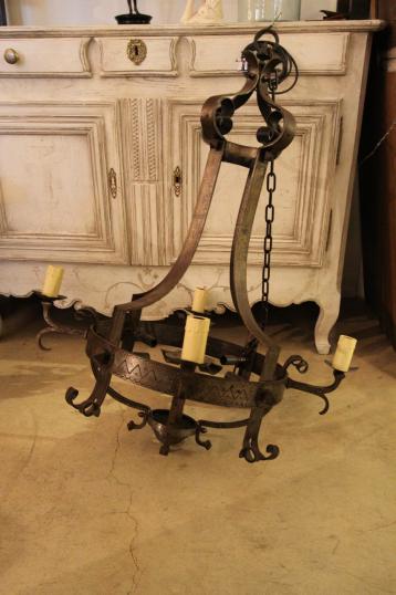 Late 19th Century French Cast Iron Lamp