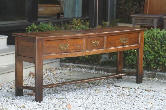 French Chestnut Three Drawer Sidetable