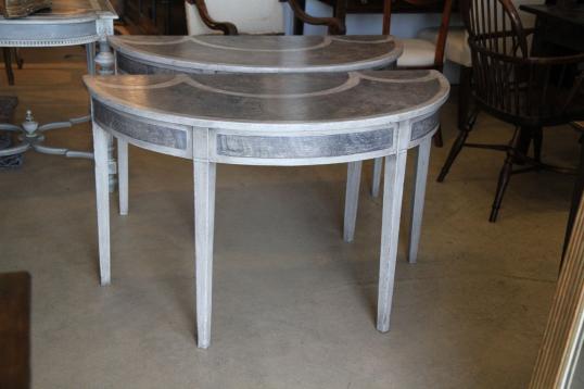 Two Half Round Gustavian Tables