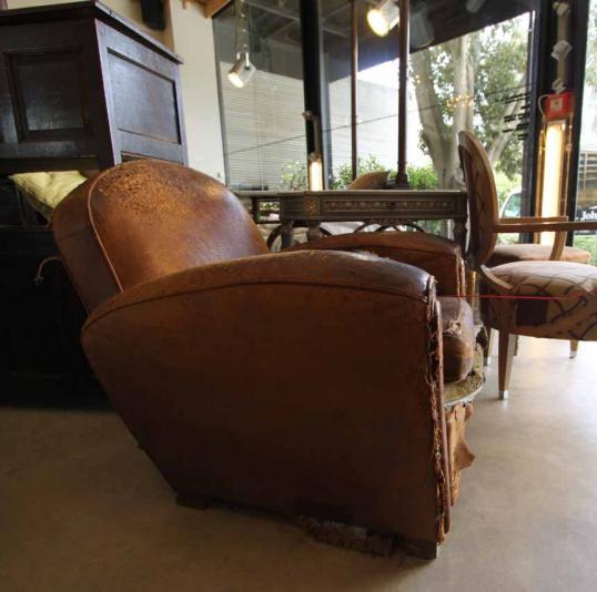 Pair of leather Club Chairs