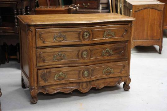 French Walnut Period Louis XIV Commode