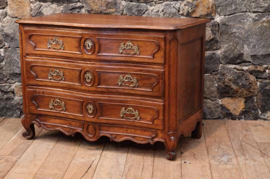 French Walnut Period Louis XIV Commode