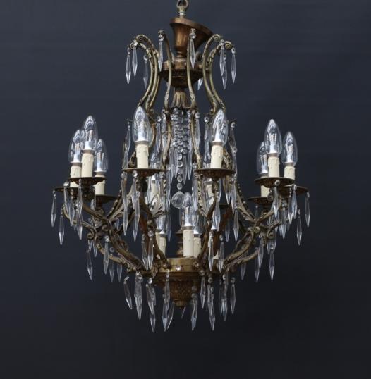 French Antique Chandelier with Ten Lights