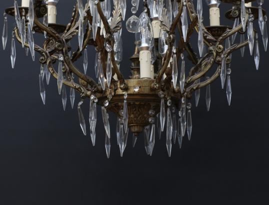 French Antique Chandelier with Ten Lights