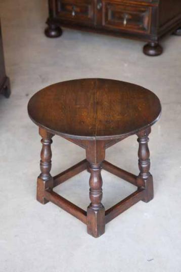 English Oak Round Jointed Stool