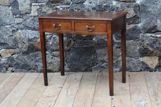 English Oak Two Drawer Sidetable