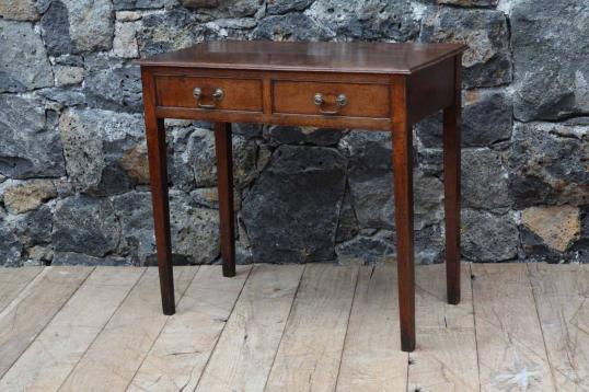 English Oak Two Drawer Sidetable