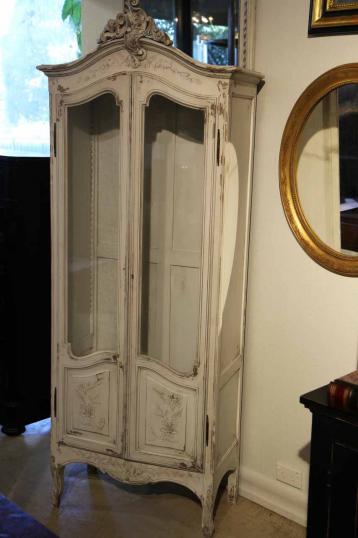 French Oak Painted Vitrine