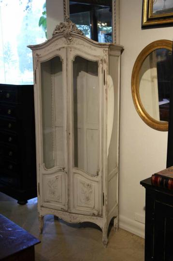 French Oak Painted Vitrine