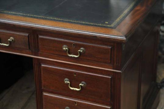 English Walnut Pedestal Desk