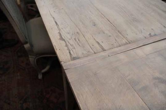 Blonded French Provincial Dining Table With Drawer Leaves