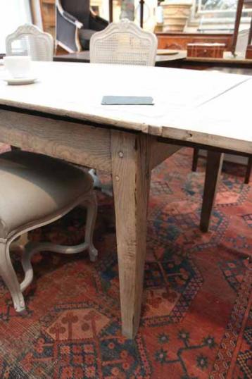 Blonded French Provincial Dining Table With Drawer Leaves