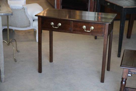 English Oak Two Drawer Sidetable