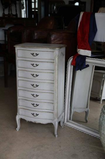 Painted French Serpentine Commode/Semainier