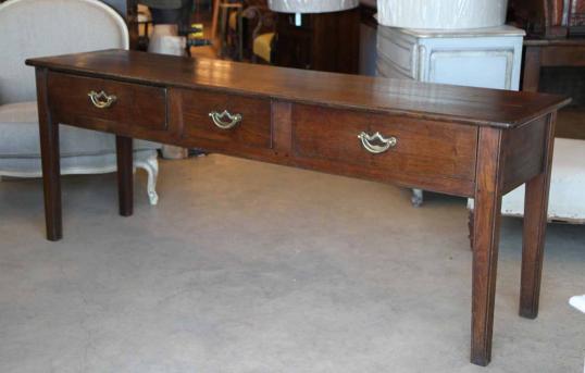 French Chestnut Three Drawer Sidetable