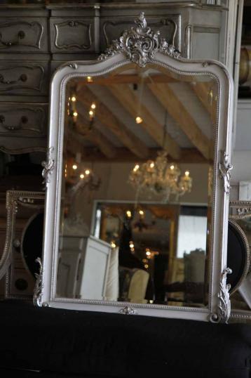 French Silver Gilt Gendarme Topped Mirror