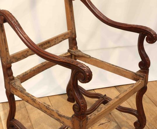 French Louis XIV Walnut Carver Chair