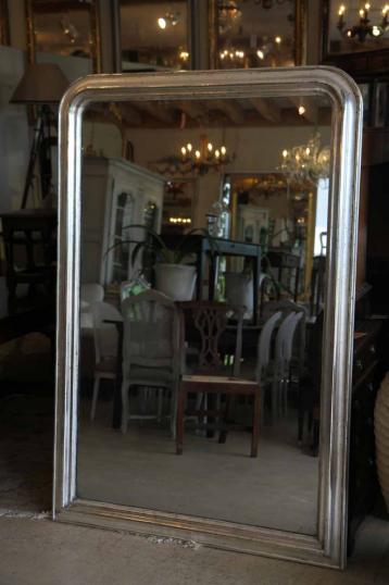 Large Louis Philippe Silver Gilt Mirror